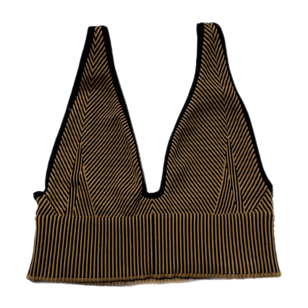 UO Black Orange Chevron Stripe Bralette XS/S‎